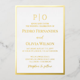 Invitación al Relieve metalizado del boda del marc