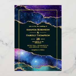 Invitación al Relieve metalizado del Boda Galaxy A
