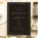 Invitación al Relieve metalizado del Boda Rock Dec<br><div class="desc">Diseño inspirado en el Rock punk Art Deco para bodas de diseño.</div>