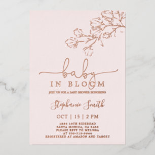 Invitación al Relieve metalizado del Chica Baby Sh