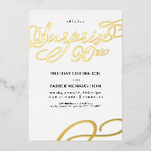 Invitación al Relieve metalizado dorado de cumplea