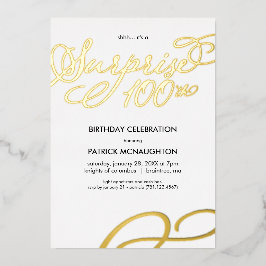 Invitación al Relieve metalizado dorado de cumplea