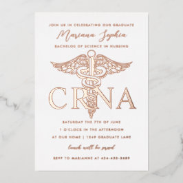 Invitación al Relieve metalizado dorado de graduac