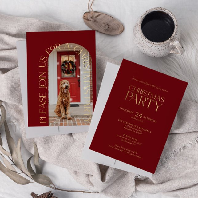 Invitación al Relieve metalizado Fiesta de Navidad (Subido por el creador)