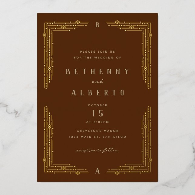 Invitación al Relieve metalizado fronterizo de Art (Anverso)