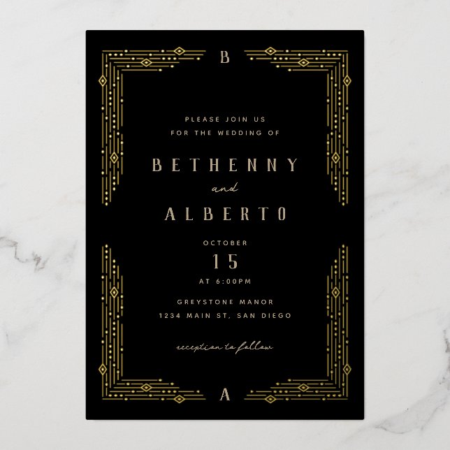 Invitación al Relieve metalizado fronterizo de Art (Anverso)