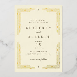 Invitación al Relieve metalizado fronterizo de Art