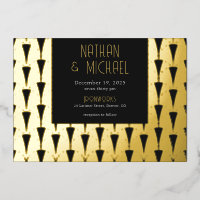 Invitación al Relieve metalizado plateado Art Déco