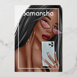 Invitación al Relieve metalizado por fiesta de cum