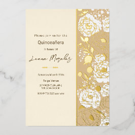 Invitación al Relieve metalizado Quinceañera con c