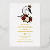 Invitación al Relieve metalizado Quinceañera de Ci