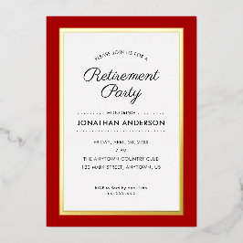 Invitación al Relieve metalizado rojo y Relieve me