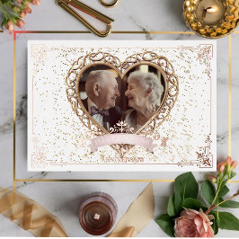 Invitación al Relieve metalizado Romántico Rosa de