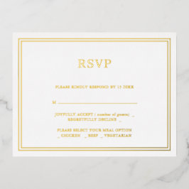 Invitación al Relieve metalizado RSVP de la boda M