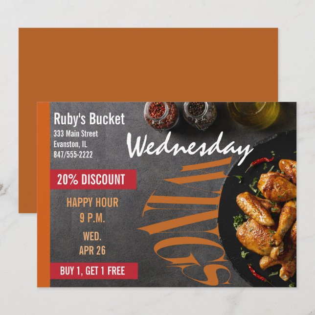 invitación al restaurante nocturno (Anverso / Reverso)