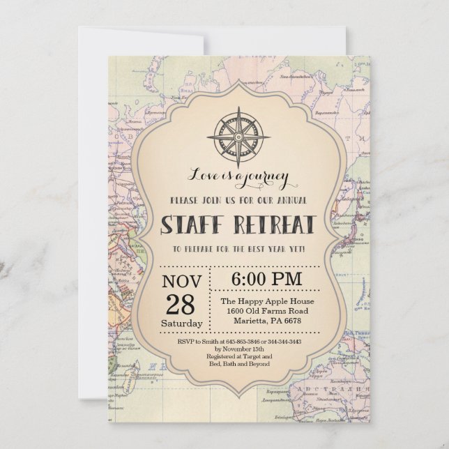 Invitación al retiro anual del personal de viajes (Anverso)