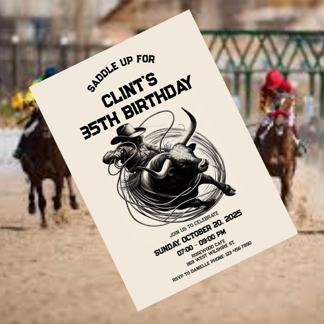 Invitación al Rodeo de Bull Riding, cumpleaños de  (Subido por el creador)