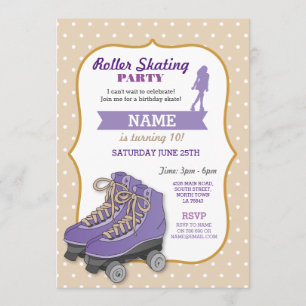 Invitación al Roller Skate de la fiesta de cumplea