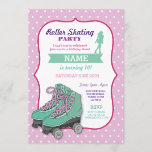 Invitación al Roller Skate de la fiesta de cumplea