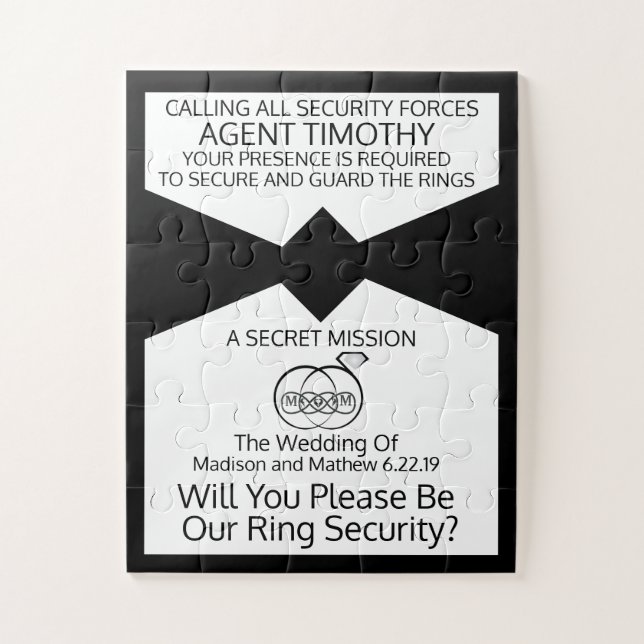 Invitación al rompecabezas del portador de anillo (Vertical)