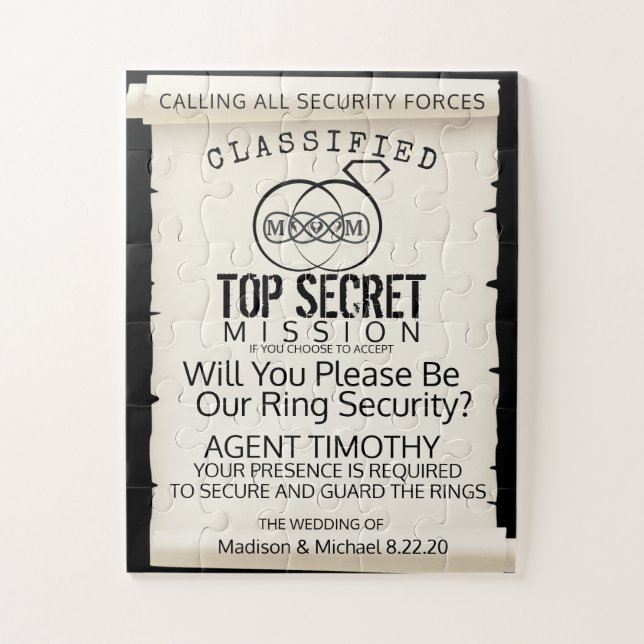 Invitación al rompecabezas del portador de anillo (Vertical)