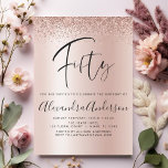 Invitación al Rosa Purpurina de cumpleaños con Gla<br><div class="desc">Oro Rosa - Invitación a la fiesta de cumpleaños del Personalizado Rubor Rosado y Purpurina Negro de cualquier edad (50). Esta es la invitación perfecta (cincuenta) de diversión y de moda para el cumpleaños de una elegante y moderna fiesta de cumpleaños. Póngase en contacto con el diseñador para que coincida...</div>