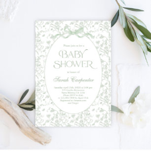 Invitación al sabio Baby Shower de Toile De Jouy B