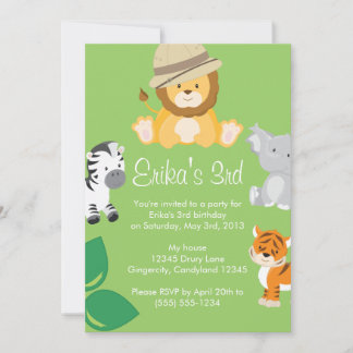 Invitación al Safari Animal para Bebé