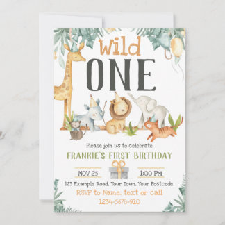 Invitación al Safari Animal para Bebés