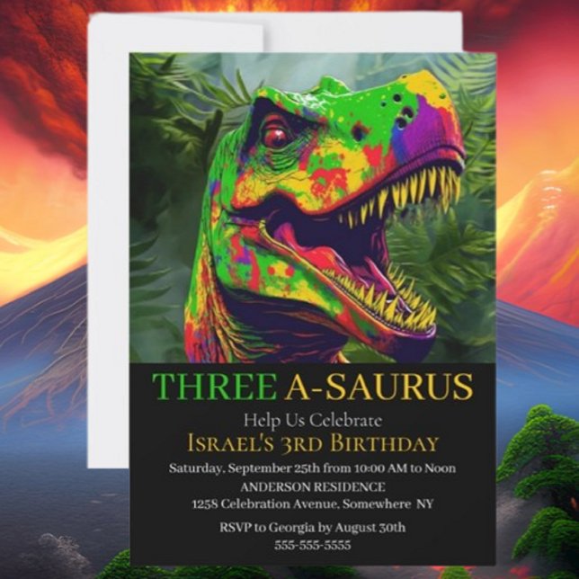 Invitación al Safari de Cumpleaños de Dinosaurios ( Create a roaringly great event with our wide range of high quality Dinosaur party supplies. )