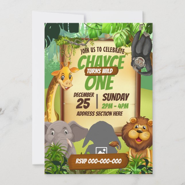 Invitación al Safari de la Selva (Anverso)