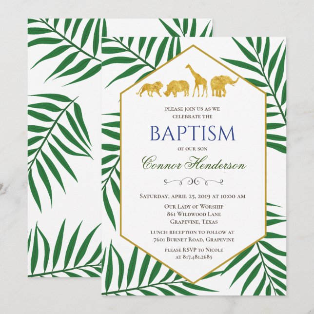 Invitación al Safari de la Selva del Bautismo (Anverso / Reverso)