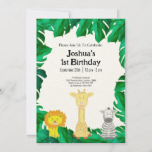Invitación al Safari de primer cumpleaños del bebé
