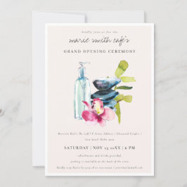 Invitación al salón del spa Rubor Orchid Stone