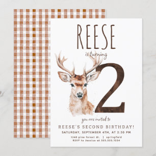Invitación al segundo cumpleaños de ciervo