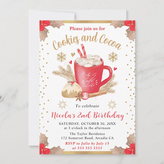 Invitación al segundo cumpleaños de Galletas y Cac (Anverso)