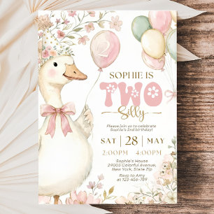 Invitación al segundo cumpleaños de Silly Goose co