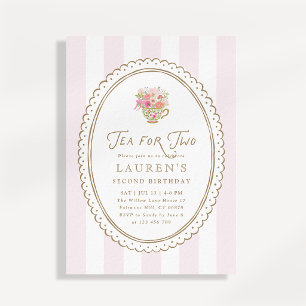 Invitación al segundo cumpleaños de Té para dos co