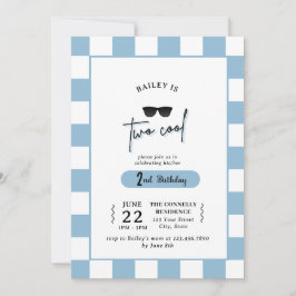 Invitación al segundo cumpleaños de Too Cool