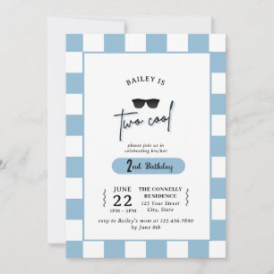Invitación al segundo cumpleaños de Too Cool
