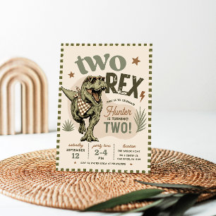 Invitación al segundo cumpleaños de Two Rex