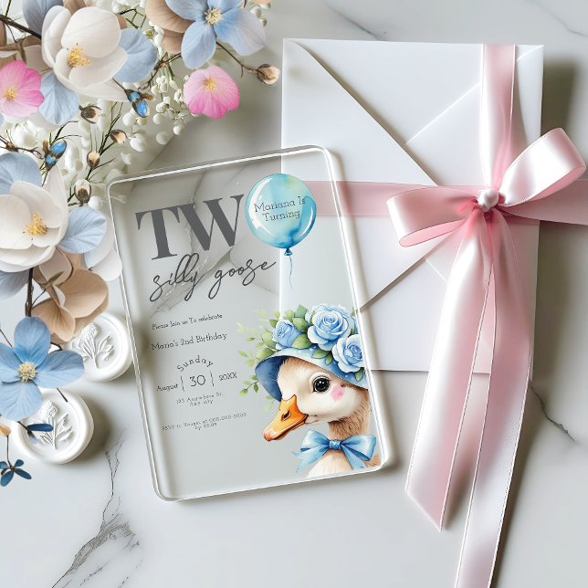 Invitación al segundo cumpleaños de Two Silly Goos (Subido por el creador)
