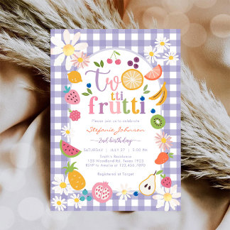 Invitación al segundo cumpleaños de Twotti Frutti