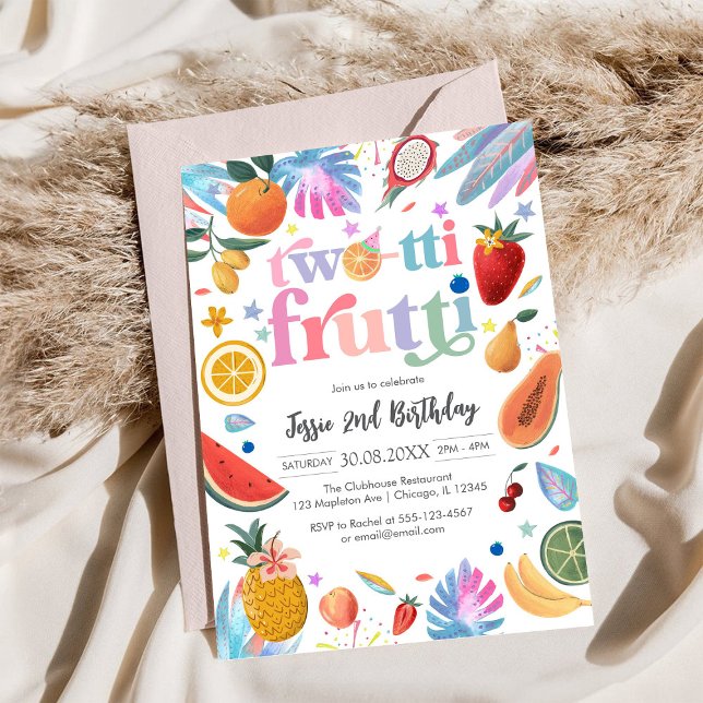 Invitación al segundo cumpleaños de Twotti Frutti (Subido por el creador)
