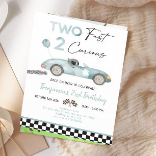 Invitación al segundo cumpleaños del coche de carr
