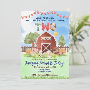 Invitación al segundo cumpleaños del corral de ani