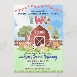 Invitación al segundo cumpleaños del corral de ani