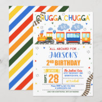Invitación al segundo cumpleaños del tren - Niño