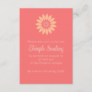 Invitación al sellado de templo floral coral
