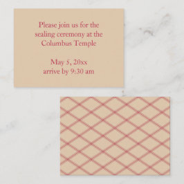 Invitación al sellado del templo de los diamantes